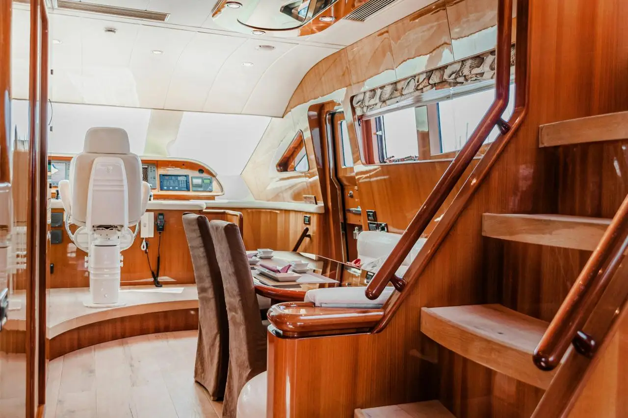 Restored yacht cabin interior