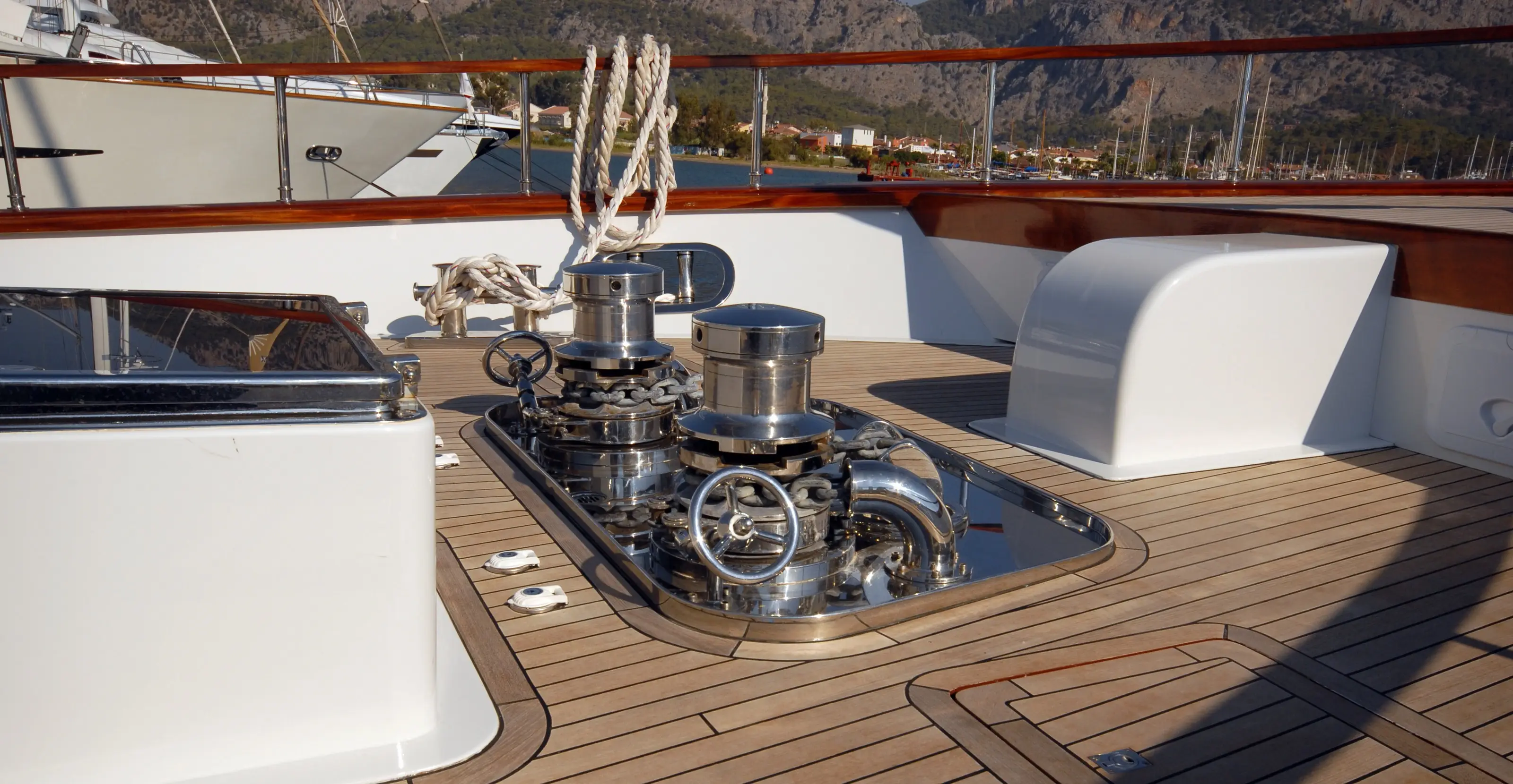 Technician carrying out yacht diagnostics